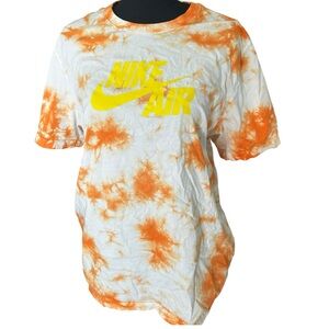 Nike Air Graphic Orange and White Tie-Dye Tee Size Large